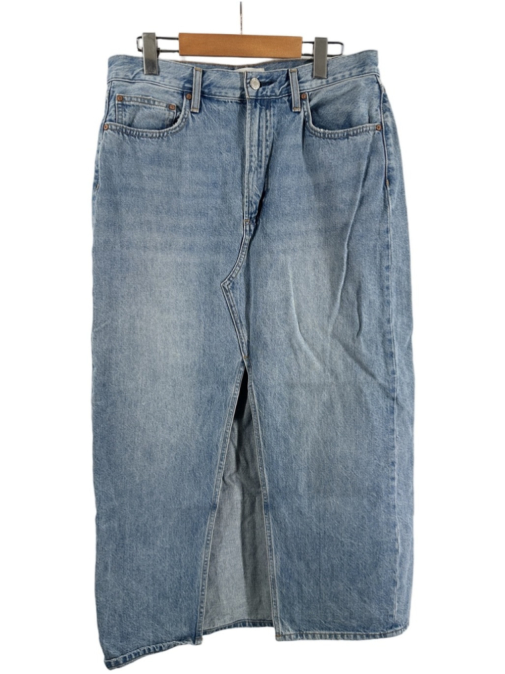 Aritzia Denim Forum The '90s Vintage Maxi Denim Skirt Mid-rise denim maxi skirt - Picture 4 of 9